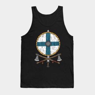 Finnish Viking shield with two axes Tank Top
